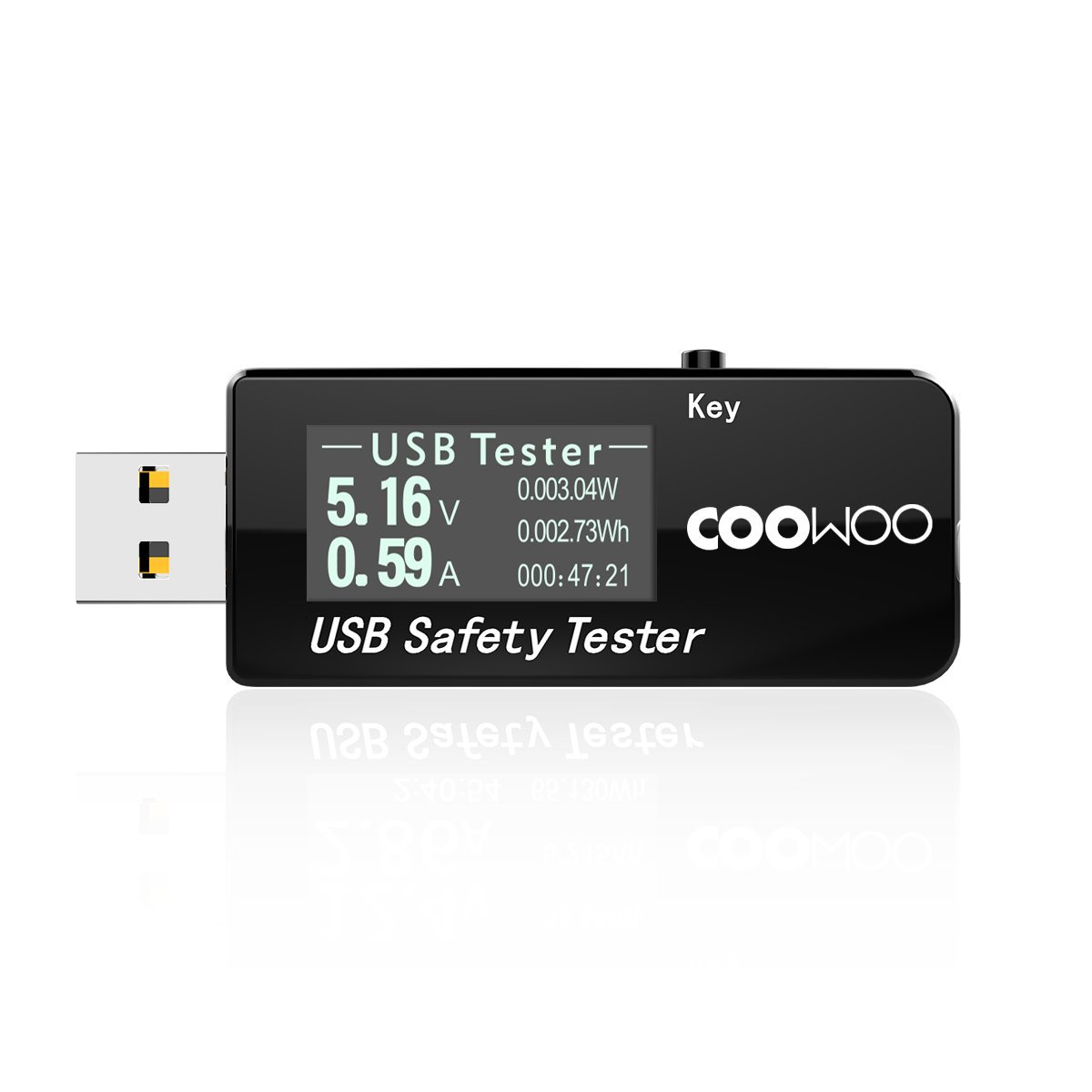 COOWOO USB電流電圧テスター チェッカー 3-30V/0-5.1A 急速充電 QC2.0/QC3.0/MTK-PE/iphone2.4Aなど対応【日本語説明書付き＆12月保障】-COOWOO